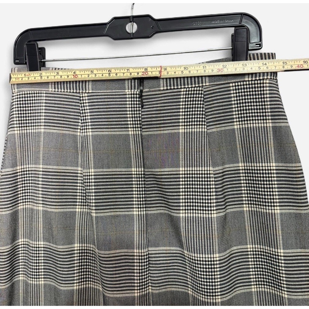 H&M Grey Plaid Academia Office Career Pencil Skirt Black Buttons Size 10 EUC - Picture 5 of 8